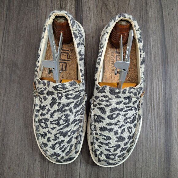 Hey Dude Women's Misty Woven Cheetah Grey | Women's Slip On Shoes | Size 8 - Picture 3 of 7